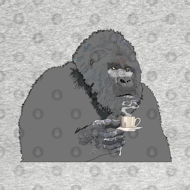 Gorilla sipping expresso by M[ ]